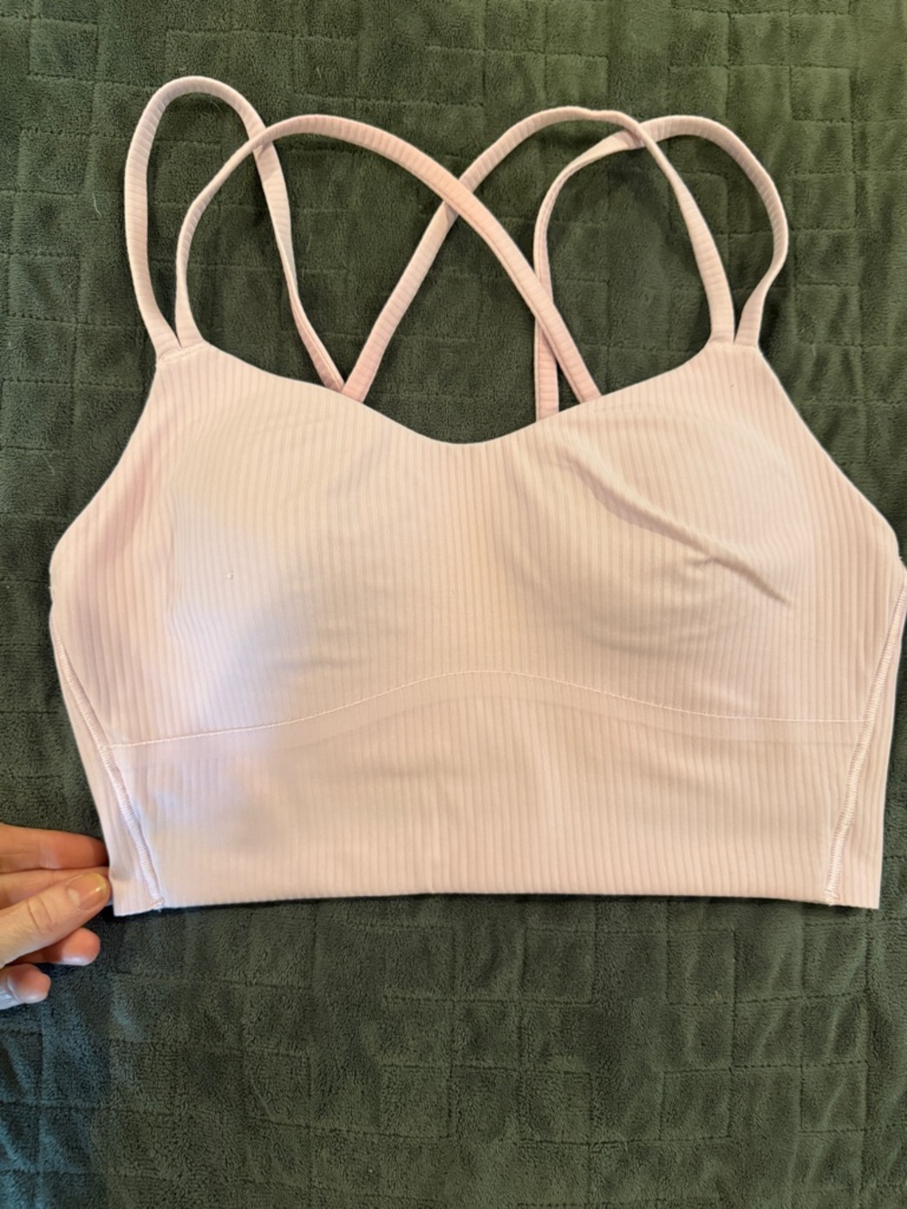 lululemon athletica Light Pink Ribbed Strappy Bralette